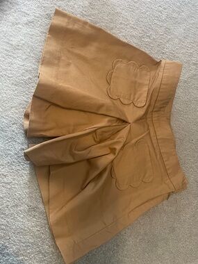Jacadi Tan Scallop Pocket Cotton Shorts